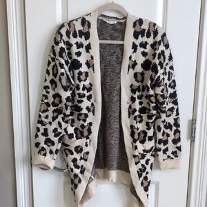 Chic Leopard Print Cardigan Sweater